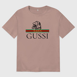 Футболка оверсайз мужская Гусси - фэйк, цвет: пыльно-розовый