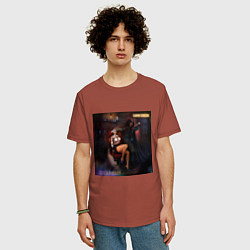 Футболка оверсайз мужская Салон красоты - Скелеты в шкафу, цвет: кирпичный — фото 2