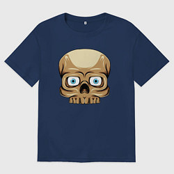 Футболка оверсайз мужская Удивлённый черепок, цвет: тёмно-синий