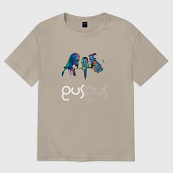 Футболка оверсайз мужская Gus Gus - A band, цвет: миндальный