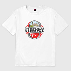 Футболка оверсайз мужская Turkey country, цвет: белый