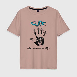 Футболка оверсайз мужская The Cure - Wish tour, цвет: пыльно-розовый
