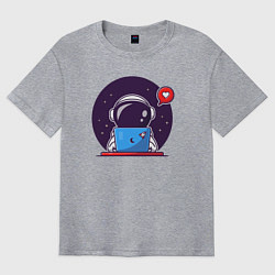 Футболка оверсайз мужская Spaceman programmer, цвет: меланж