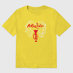Футболка оверсайз мужская Music jazz style, цвет: желтый