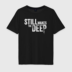 Футболка оверсайз мужская Still wakes the deep logo, цвет: черный