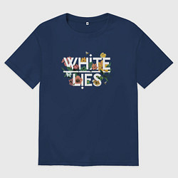 Футболка оверсайз мужская White Lies - Flowers, цвет: тёмно-синий