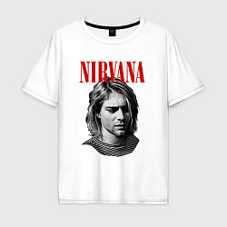 Футболка оверсайз мужская Nirvana kurt donald cobain, цвет: белый