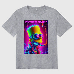 Футболка оверсайз мужская Cyber Bart - neon glow fantasy, цвет: меланж