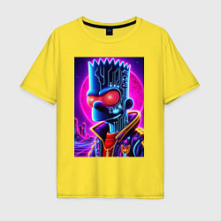 Футболка оверсайз мужская Cool Bart Simpson - neon glow, цвет: желтый