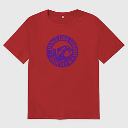 Футболка оверсайз мужская Енот танцующий в кругу под педро, цвет: красный