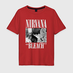 Футболка оверсайз мужская Nirvana bleach black album, цвет: красный