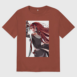 Футболка оверсайз мужская Реинкарнация безработного Бореас Грейрат, цвет: кирпичный