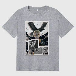 Футболка оверсайз мужская Цукишима: Волейбол - Haikyuu, цвет: меланж