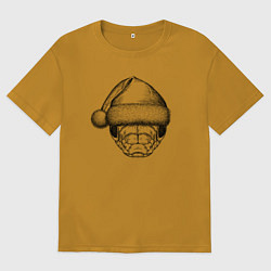 Футболка оверсайз мужская Змея новогодняя, цвет: горчичный