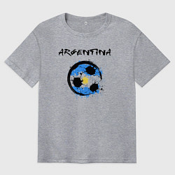 Футболка оверсайз мужская Сборная - Аргентина, цвет: меланж