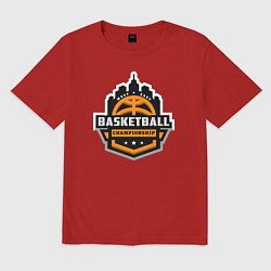Футболка оверсайз мужская Championship basketball, цвет: красный