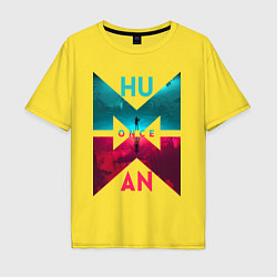 Футболка оверсайз мужская Once human logotype, цвет: желтый