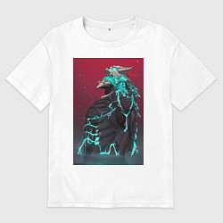 Футболка оверсайз мужская Кайдзю номер восемь Кафка Хибино арт, цвет: белый