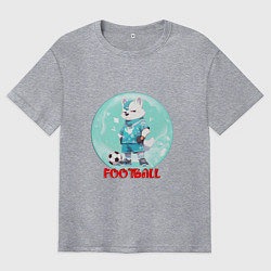 Футболка оверсайз мужская Забавный гордый футболист, цвет: меланж