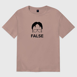 Футболка оверсайз мужская Dwight Kurt false - the office, цвет: пыльно-розовый