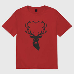 Футболка оверсайз мужская Love deer, цвет: красный