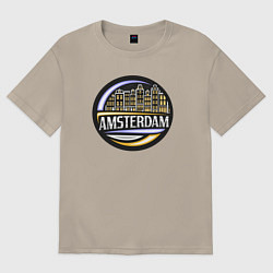 Футболка оверсайз мужская City Amsterdam, цвет: миндальный