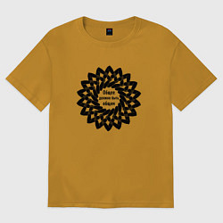 Футболка оверсайз мужская Общее должно быть общим, цвет: горчичный