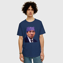 Футболка оверсайз мужская Prison mike Michael Scott офис, цвет: тёмно-синий — фото 2