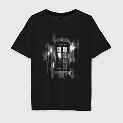 Футболка оверсайз мужская Tardis grey, цвет: черный