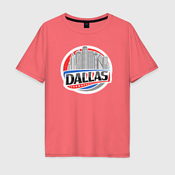 Футболка оверсайз мужская Dallas - USA, цвет: коралловый