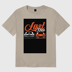 Футболка оверсайз мужская Форсаж последний заезд, цвет: миндальный