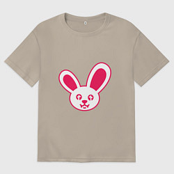 Футболка оверсайз мужская Токсичный заяц, цвет: миндальный
