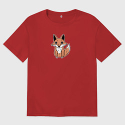 Футболка оверсайз мужская Упоротая лиса, цвет: красный