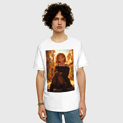 Футболка оверсайз мужская Магическая битва Нобара Кугисаки арт, цвет: белый — фото 2