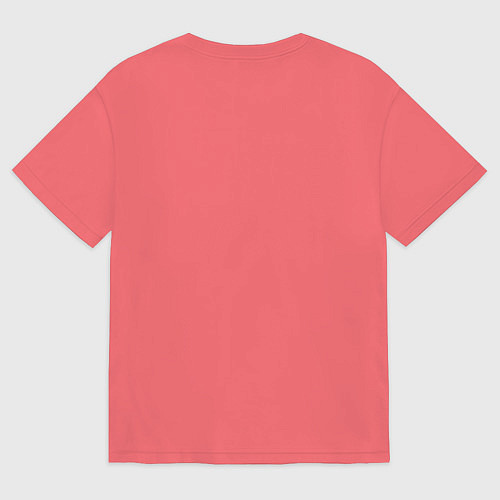 Мужская футболка оверсайз Человек-бензопила Денджи неон / Коралловый – фото 2