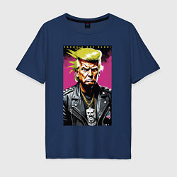 Футболка оверсайз мужская Trumps not dead - motto, цвет: тёмно-синий