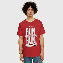 Футболка оверсайз мужская Forrest Gump - run Forrest run, цвет: красный — фото 2