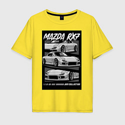 Футболка оверсайз мужская Mazda rx-7 JDM авто, цвет: желтый