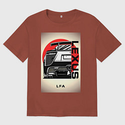 Футболка оверсайз мужская Lexus автомобиль jdm, цвет: кирпичный