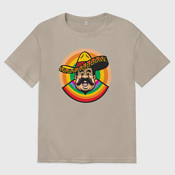 Футболка оверсайз мужская Весёлый мексиканец, цвет: миндальный