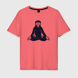 Футболка оверсайз мужская Yoga monkey, цвет: коралловый