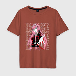 Футболка оверсайз мужская Darling in the FranXX Милый из Франкса, цвет: кирпичный