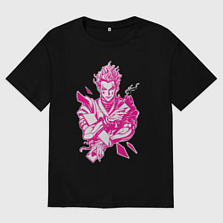 Футболка оверсайз мужская Hunter x Hunter Хисока розовый, цвет: черный