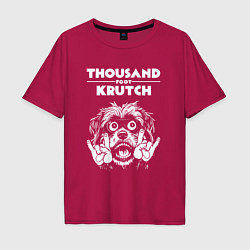 Футболка оверсайз мужская Thousand Foot Krutch rock dog, цвет: маджента