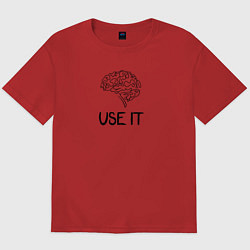 Футболка оверсайз мужская Use it brain, цвет: красный