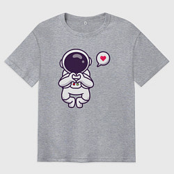 Футболка оверсайз мужская Astronaut love, цвет: меланж
