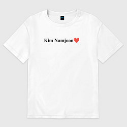 Футболка оверсайз мужская BTS Kim Nam-joon, цвет: белый