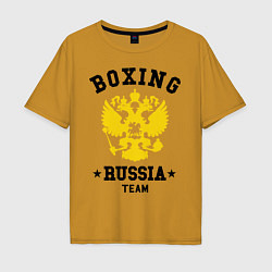 Футболка оверсайз мужская Boxing Russia Team, цвет: горчичный
