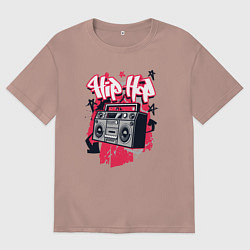 Футболка оверсайз мужская Boombox hip-hop, цвет: пыльно-розовый