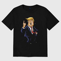 Футболка оверсайз мужская Злой Трамп, цвет: черный
